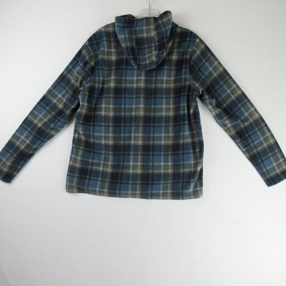 O'Neill Women's Julia Pullover Hoodie Size L 3/4 Zip Pockets Blue Flannel - Picture 8 of 12